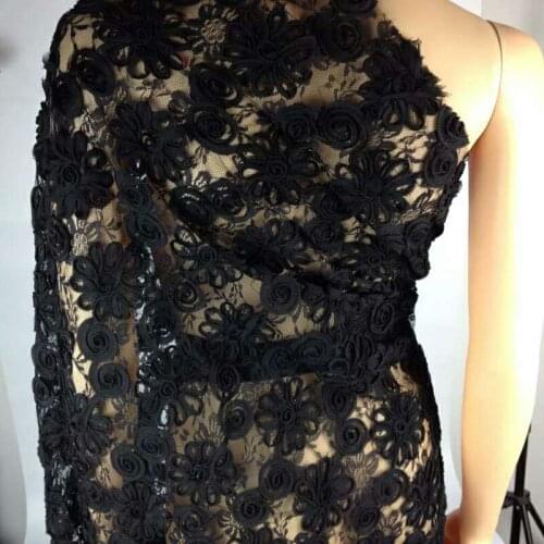 2018 black lace fabric for bridal dress Latestlatest african laces 2018 embroidered tulle french lace fabric BC157