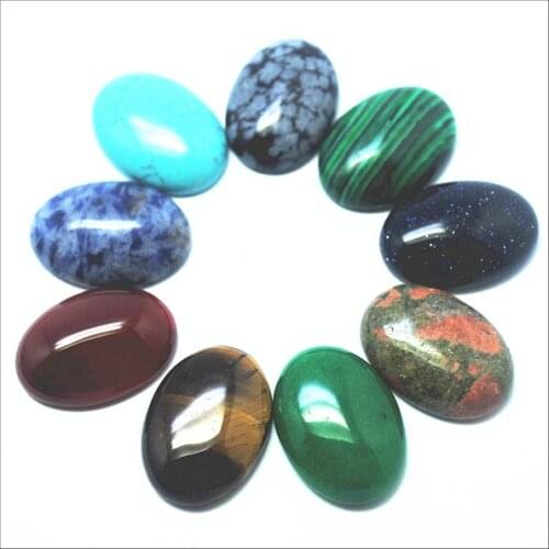 20x30mm 3pcs Natural Stone Cabochon Beads Oval Green Aventurine Jadee Created For Jewelry Making Accessories CABS