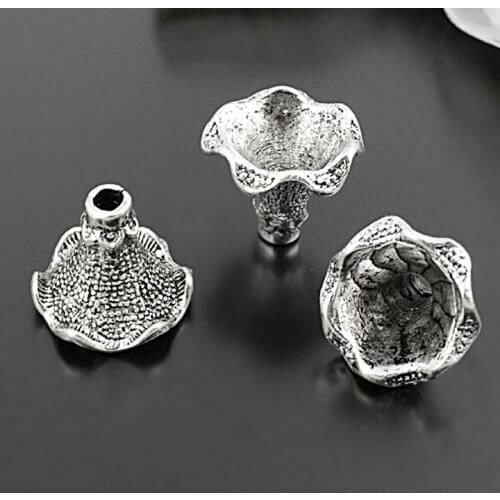 28462)10PCS 21MM,height 17MM Antique Style Zinc Alloy Beads Caps Tassel Caps Diy Jewelry Findings Accessories Wholesale