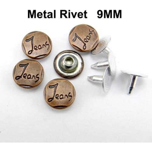 50PCS 9MM~15MM Red Jean Decorative RIVET Buttons Brand Sewing Clothes Accessory Bag Fits Trousers Rivets MR-0999X