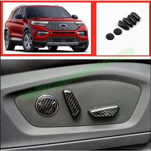 Car accessories For Ford Explorer 2020-2021 2022 ABS Carbon Fiber Style Seat Adjustment Switch Cover Trims