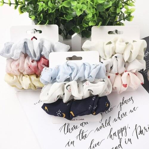 3/5/6Pc Girl Hair Scrunchies Elastic Hair Bands Velvet Scrunchie Set Dot Leopard Headband Women Ponytail Holder Hair Accessories