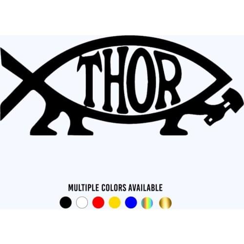 CK20891# Thor Fish Die-Cut Vinyl Decal Car Sticker Waterproof Auto Decors on Bumper Window Laptop