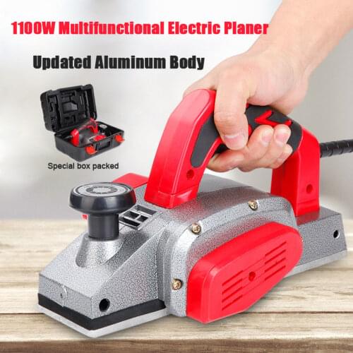 220V 1100W Woodworking Electric Planer with Aluminum Body for Home DIY Woodworking Design