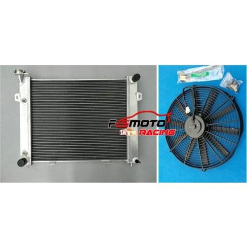 For 1993-1997 Jeep Grand Cherokee 4.0L L6 AT/MT 94 95 96 Aluminum Radiator+FAN