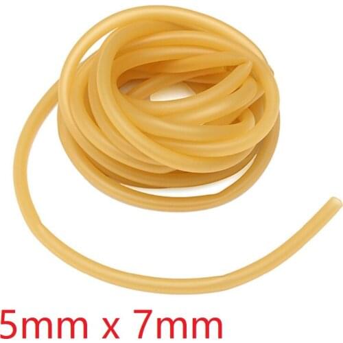 ID 5mm x 7mm OD Nature Latex Rubber Hoses Flexible Pipe High Resilient Elastic Surgical Medical Tube Soft Slingshot Catapult