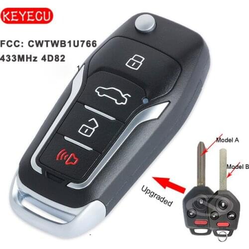 Keyecu Upgraded Flip Remote Car Key Fob 433MHz 4D82 Chip 4 Button for Subaru Forester Impreza 2012-2017 FCC: CWTWB1U766