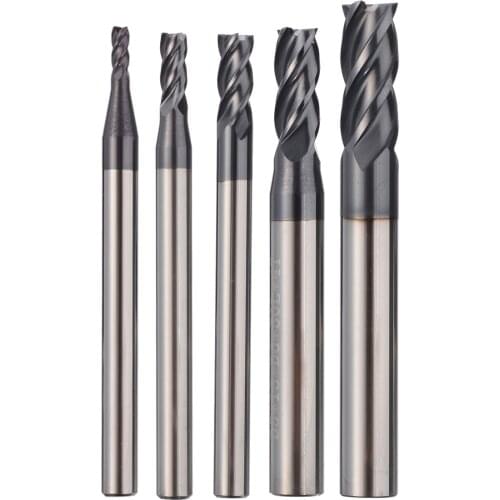 1pc Solid Carbide 4 Flute End Mill CNC Milling Cutter Straight Shank Woodworking Drill Bit 2/3/4/5/6mm For Milling Machine