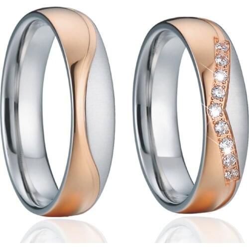 King Queen LOVE Alliance marriage promise couple wedding rings for men and women girls cubic zirconia jewelry finger ring