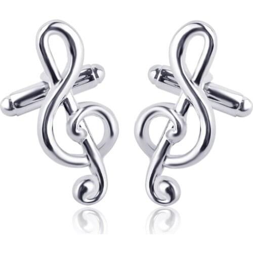 Fashion New High Quality Openwork Music Symbol Temperament Mens Cufflinks Christmas Jewelry Gift Selection Direct Sales