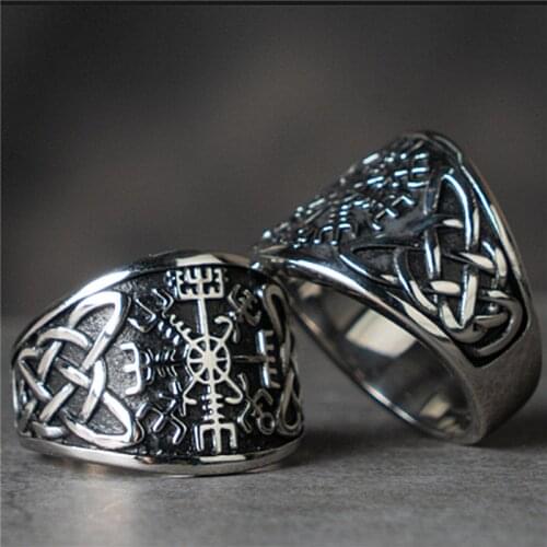 Vintage Nordic Viking Mens Ring Domineering Hip Hop Personality Ring