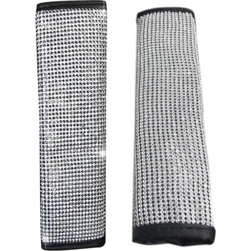 6 Packs Seat Belt Shoulder Pads, Luster Crystal Car Seat Belt Covers Diamond Car Decor Accessories For Women