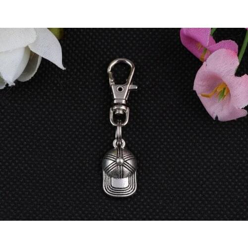 Gifts Vintage Silver Charm Ball Cap Keychain For Keys Car Key Ring Souvenir Couple Key Chain Accessories Gifts DIY Jewelry Z182