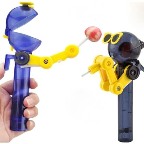 Hot Candy Dustproof Toys Cool Personality Decompression Robot Lollipop Holder Novelty Relax Toy Cute Creative Gifts T0719