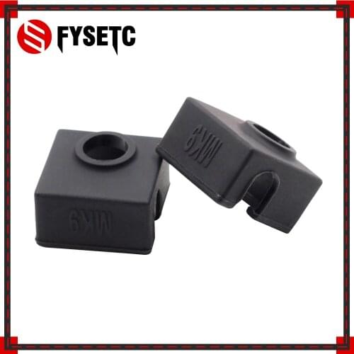 2pcs Silicone Socks Heater Black Color MK9 Block Cover Silicone Insulation For Replicator Anet Prusa i3 Tronxy x5s MK7/MK8/MK9