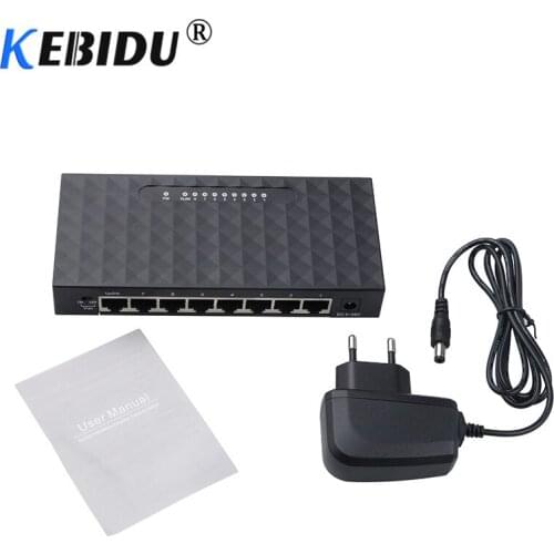 Smart Gigabit 8 Port Switch 10/100/1000mbps Ethernet Network Lan Hub Switch 8 port Shell Plastic Network Switch EU US plug
