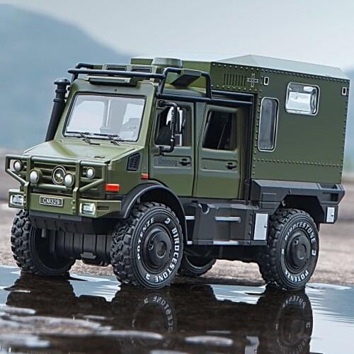1:32 Unimog Off-Road Vehicle Alloy Car Model Diecast Toy Vehicle High Simitation Cars Toys For Children Kids Xmas Gifts