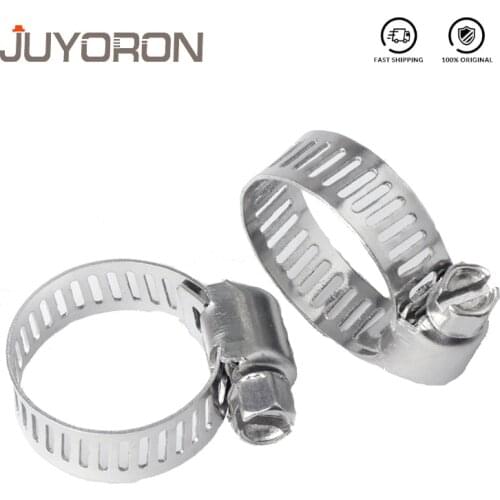 1Pcs 8mm-120mm Stainless Steel Drive Hose Clamp Fuel Tube Water Pipe Fastener Worm Size Fixed Clip Hoop Hose Clamp Spring Hoops