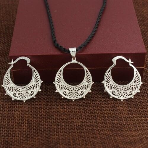The New Ethiopia White Moon Jewelry Sets For women Holiday Gifts
