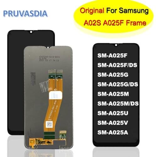 AMOLED For Samsung Galaxy A02s A025 LCD With Frame Display Touch Screen Digitizer For Samsung A02s A025M A025F/DS A025G/DS LCD
