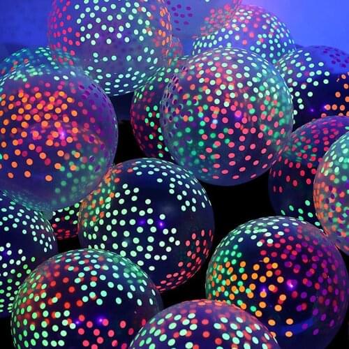 10× Clear Latex 12 Inch Neon UV Blacklight Reactive Star Balloons Stars Points *100% Brand New And High Quality
