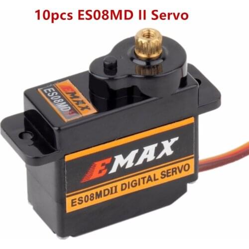 10pcs/lot EMAX ES08MDII ES08MD II 12g/ 2.4kg/ High-speed Micro Metal Gear Digital Servo for RC Model racing drone DIY