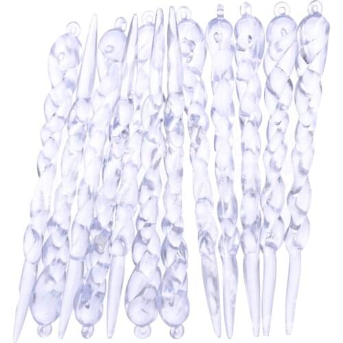 24pcs Christmas Fake Icicle Decors DIY Icicle Hanging Pendant Xmas Tree Decor