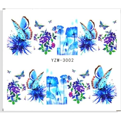 ZKO 4 Pc Colorful Flower Leaf Plants Leaves Summer Nail Sticker Small Fresh Designs Nail Art Stickers Manicure DIY Decorations