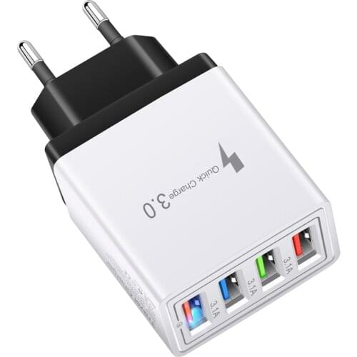 4 USB Ports Fast Charging USB Power Adapter Phone Travel Home Charger US EU Plug For Xiaomi M15 5S 5S Mix Samsung
