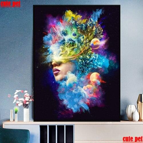 New 5D DIY Full square Diamond Painting Fantasy planet woman Mosaic puzzle Diamond Rhinestone Embroidery Cross Stitch home decor