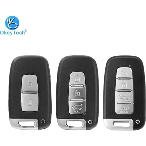 OkeyTech Car Smart Key For Hyundai Sonata ix35 Genesis Coupe For KIA Forte Sportage K2 K5 Remote Key Shell Blank Fob With Blade