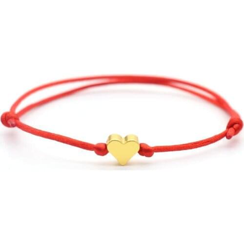 Love Heart Bracelet Couple Lucky Red Rope String Simple Adjustable Friendship Bracelets Charm Jewelry Men Women Lovers Gift