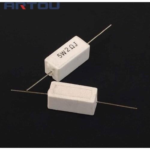 10PCS 5W 2R 2R0 ohm Cement Resistor 5
