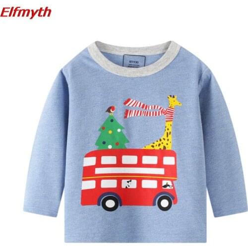 2021 Kids Clothes Boys Christmas T-shirt Tops For Girls T Shirt Roupa Infantil Cute Tee Shirt Animal Koszulka Baju Anak T-shirts