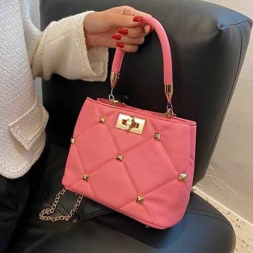 Rivets Design PU Leather Crossbody Bags 2021 New Chain Luxury Fashion Shoulder Purses and Handbags Totes Bag