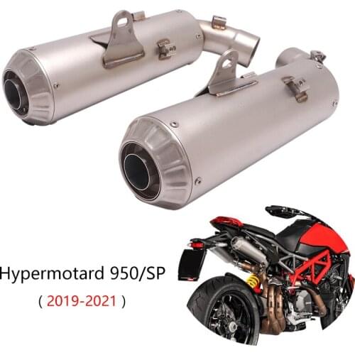 For Ducati Hypermotard 950/950 SP 2019-2021 Slip-on Muffler Pipe Motorcycle Stainless Steel Exhaust Tips Removable DB Killer L R