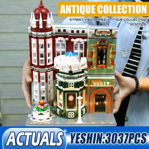 Mould King MOC Street View Creative Antique Collection Shop Green Grocer Model Building Blocks Bricks Kids Toys Birthday Gifts