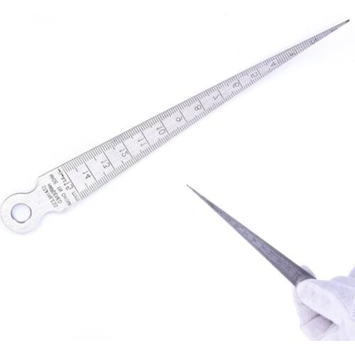 Stainless Steel Taper Gauge Feeler Gap Hole Measuring Tool Double Side Wedge Feeler Hole Gap Taper Aperture Scale 1-15mm