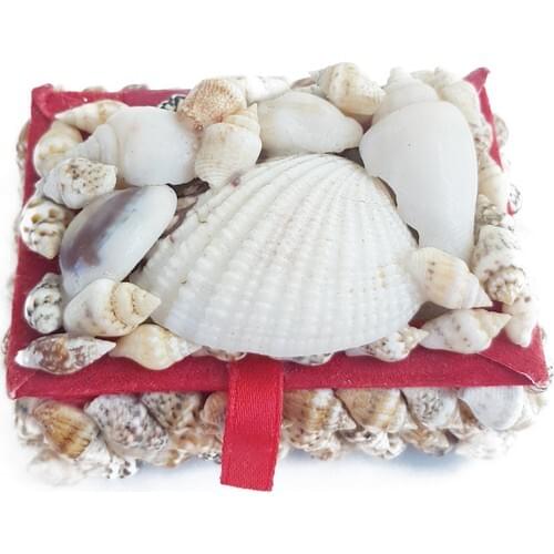 Kefelim Seashell Embellishment Square Mini Jewelry Jewelry Box 5x5 cm MKT11