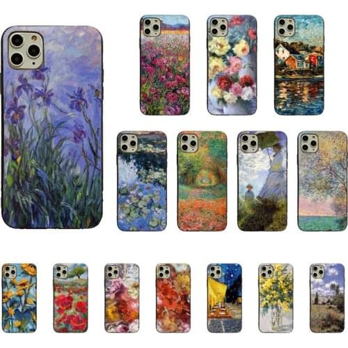 Claude Monet Oil Painting Sunflower Luxury Soft Phone Case For iPhone 11 12 proMAX 8 7 6 6S Plus X XS MAX 5 5S SE XR Fundas Capa