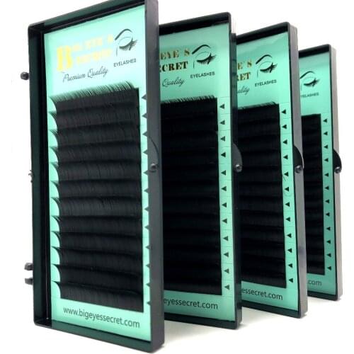 J/B/C/D curl All Size 8-15mm 1 case Individual Eyelashe Extension Black Fake False Silk Eyelashes Big Eyes Secret Free shipping