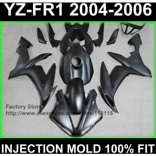 MOTOMARTS Full matte black fairing kit for YAMAHA fairings YZF R1 2004 2005 2006 yzf r1 04 05 06 ABS Full injection