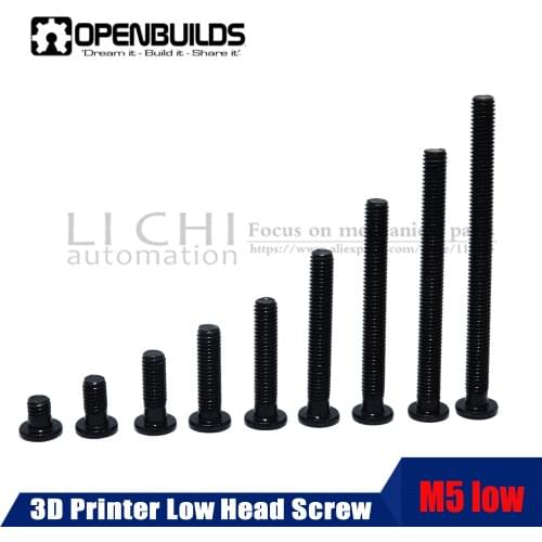 OPENBUILDS fine low head screw M5 low profile for 3D printer engraving machine accessories 10pcs