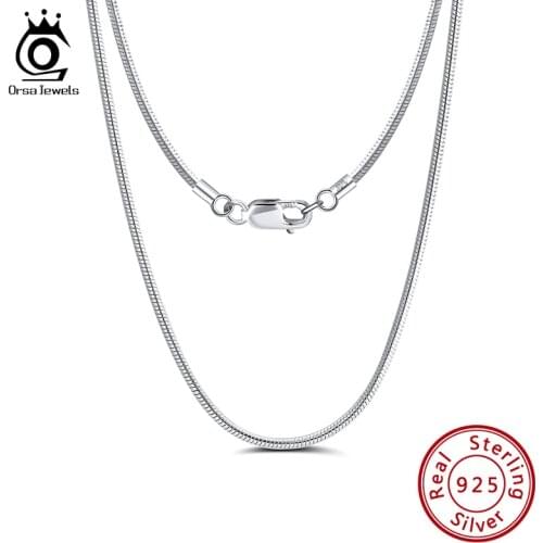 ORSA JEWELS Italian 1.5mm Round Snake Chain 925 Sterling Silver Necklace Sterling Silver Men Necklaces Chains Jewelry SC30
