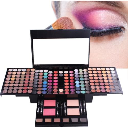180 Colors Eyeshadow Palette Silky Powder Professional Make up Palette Eye Shadow Set Cosmetic case makeup kit with brush mirror