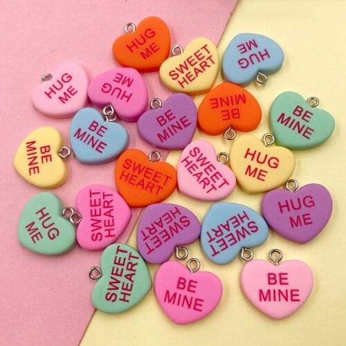 Hug Me Sweet Heart Resin Charms Pendants for DIY Necklace Earring keyring Jewelry Making Accessories Flat back Resin Cabochon
