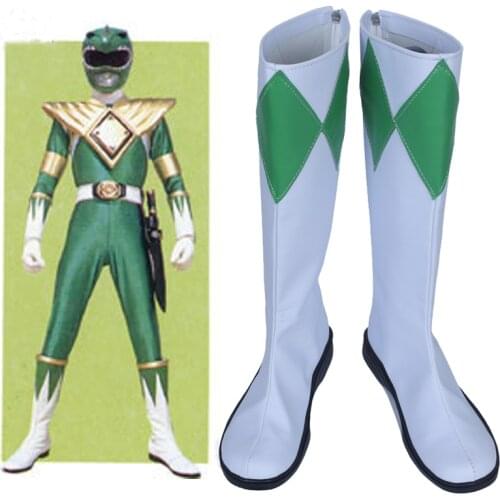 Ranger Burai Green Cosplay Boots Shoes Movie Halloween Party Cosplay Boots Custom Made for Men Shoes