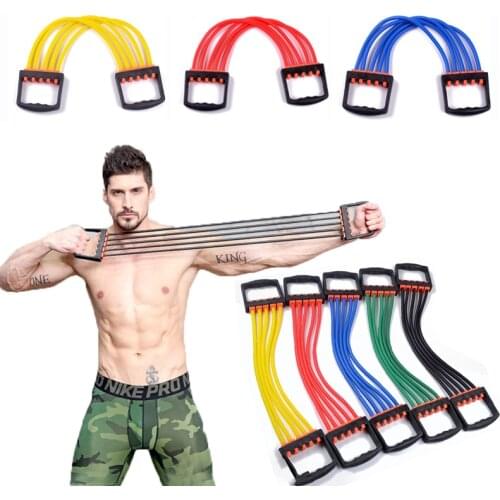 Adjustable Rubber Traction Rope Multifunctional Removable Chest Expander Yoga Supplies Home Gym Fitness Equipment Accessories