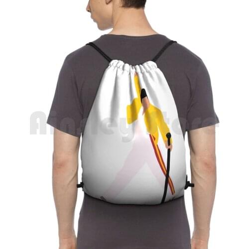 Freddie Backpack Drawstring Bag Riding Climbing Gym Bag 455 Designs Queen Freddie Freddie Queen Band Band Music 80S