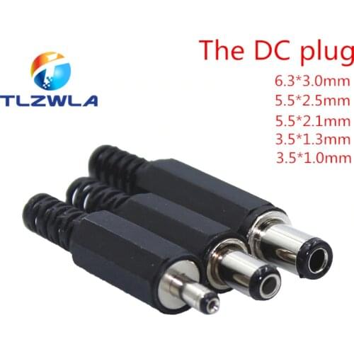 10Pcs DC power plug 5.5* 2.1mm 5.5* 2.5mm 3.5 * 1.35mm 6.3* 3.0mm adapter connector plug 2.5* 0.7mm